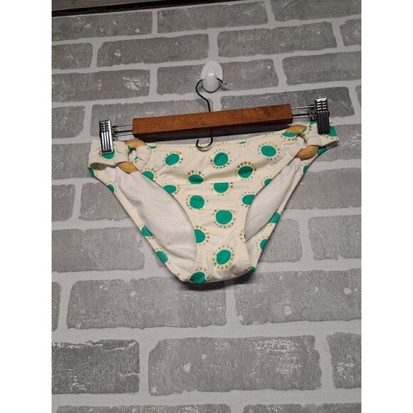 Victoria Secret Womens Polka Dots Gold Rings Turquoise Bikini Buttom‎ Size Small - Picture 3 of 8